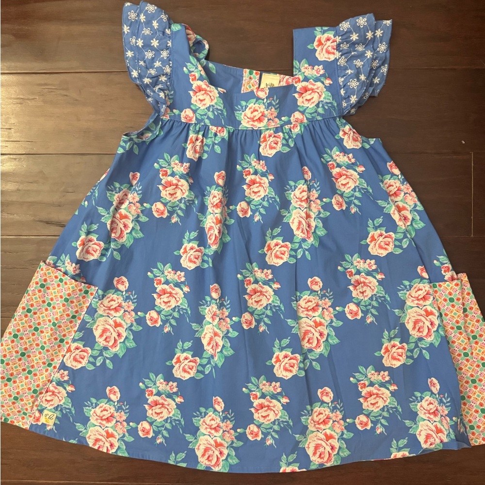 Wild Fable Ruffled Tiered Pink and Green Sundress